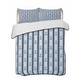 thumbnail image 2 of Quilts Full Size, Navy Blue Anchor Nautical Soft Comforter Bedding Set for Bed, Blue Coastal Ocean Lightweight Quilted Bedspread with Pillow Cover(2 Pieces) for All Season, 78x90 Inch, 2 of 6