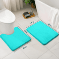 thumbnail image 2 of ComfiTime 2 Piece Bathroom Rugs Set – Thick Memory Foam, Non-Slip Bath Mat, Soft Plush Velvet Top, Ultra Absorbent, Small, Large & Long Rugs for Bathroom Floor, Teal, 17*24 & U, 2 of 11