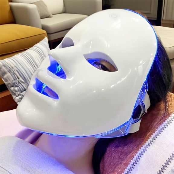 7-Color LED Face Mask Machine, Portable Facial Light Therapy Device, USB Rechargeable Skincare Beauty Tool for Home Facial Care, LED Light Therapy Mask for Women, Gift for Girlfriend
