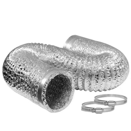 4 Inch 25 Feet Aluminum Flexible Dryer Vent Hose with 2 (Best Dryer Vent Hose For Tight Space)