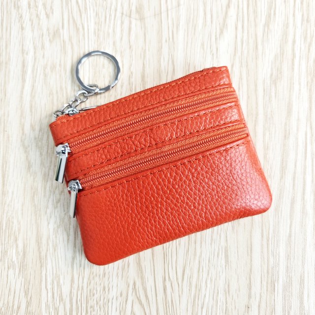Monedero de piel auténtica, bolso multifuncional para llaves, tarjetero, bolso de mano corto, bolso para llaves, cartera pequeña para mujer