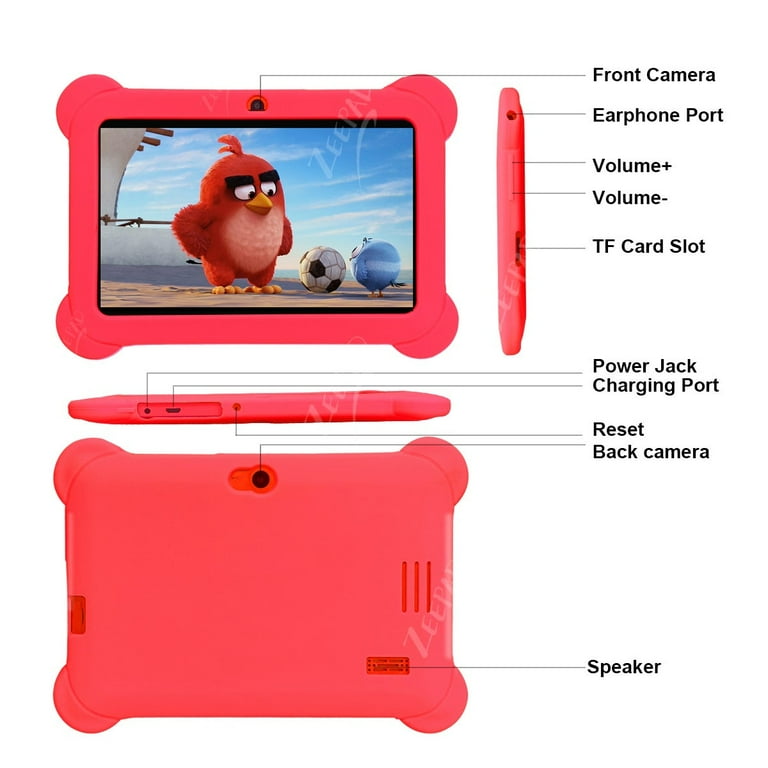 7inch Kids Android Tablet 16GB Hard Drive 1GB RAM Wi-Fi Camera Bluetooth  Play Store Apps Games with Keyboard-Red