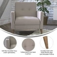 thumbnail image 4 of Merrick Lane Mid-Century Modern Armchair with Tufted Faux Linen Upholstery and Solid Wood Legs in Taupe, 4 of 11