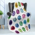 thumbnail image 4 of Diamond Soft Flannel Fleece Throw Blanket, Round Oval Gems Diamonds Emerald Supreme Sublime Worth World Design Girls Print, Cozy Plush for Indoor and Outdoor Use, 50" x 70", Multicolor, by Ambesonne, 4 of 5