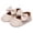 Beige, variant on Adjustable Ruffles Bowknot Sandals for Girls, Soft Sole Princess Shoes with Secure Strap - Cute First Walkers Summer Sandals for Indoor & Outdoor Play