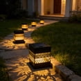 thumbnail image 4 of XINGXIANG Decorative Solar Mandala Lights, Solar Fence Lights Metal Solar Powered Outdoor Wall Deck Lights Sun Moon Theme Waterproof Fence Light for Garden Post Patio Backyard Yard Decor(Black1), 4 of 4