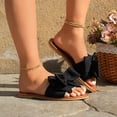 thumbnail image 7 of Domuza Women's Bow Flat Casual Sandals 2026 Summer Comfortable Non-slip Slides Slip On Open Toe Sandals Indoor Outdoor Slippers Shoes Black 7（EU-38）, 7 of 7
