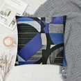 thumbnail image 2 of ONETECH Royal Blue Black Grey Throw Pillow Cover Geometry Swirls Spiral Pillow Covers Abstract Stripes Cushion Covers Geometric Plaid Modern Graphic Decorative Square Pillow Cases, 2 of 5