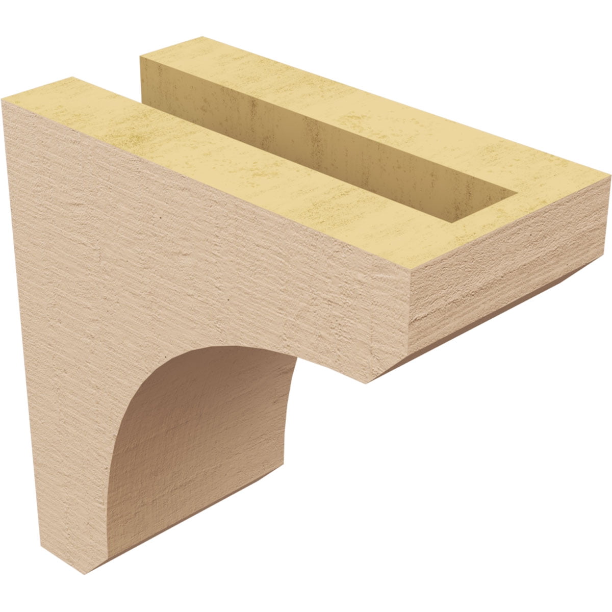 3"W x 6"D x 6"H Classic Legacy Rough Cedar Woodgrain TimberThane Corbel, Primed Tan