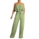 thumbnail image 1 of Gibobby pantalones siameses Nuevo mono con volantes en el pecho informal sin mangas de color sólido para mujeres europeas y(Verde， XXL), 1 of 5