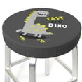 thumbnail image 3 of Kll Cute Dinosaur Skate On Grey Background Round Bar Chair Cushion Cover 14 Inch,Bar Stool Protector With Elastic, Soft Washable, 3 of 7