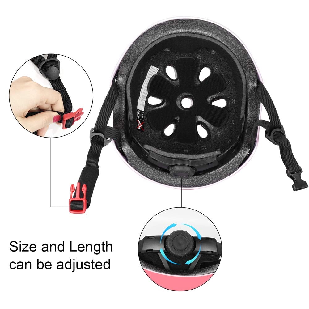 Kids Helmet, Toddler Helmet Adjustable Toddler Bike Helmet Ages 3-8 Years Old Boys Girls Multi-Sports Safety，Pink