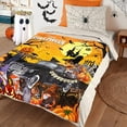 thumbnail image 2 of Halloween Blanket Haunted Throw Pumpkin Ghost Spooky Spider Webs Bat Black Cats Witch''s Hat Skull Potions Flannel Halloween Fleece Blankets and Throws (50" x 60"), 2 of 5