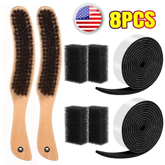 8 Pieces Felt Hat Brush Kit Cowboy Cleaner Brush with Hat Size Reducer and Cleaning Sponge for Cleaning Felt Western Cowboy Cowgirl Cap Resizing(Natural)