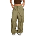 thumbnail image 2 of KOMOO Men Women Baggy Cargo Pants Oversized Drawstring Pockets Jogger Wide Leg Hippie Trousers Streetwear, 2 of 8