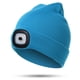 thumbnail image 1 of Gorro con luz LED para niños, regalo para niños y niñas, de invierno, suave, cálido, con luz, recargable por USB, 4 LED de alto brillo (azul claro)., 1 of 8