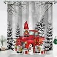 thumbnail image 4 of Farmhouse Christmas Shower Curtain, Farm Red Xmas Truck Christmas Tree Cute Gnome Winter Forest Shower Curtains Set, Holiday Bathroom Decor Fabric Machine Washable with Hooks, 72 x 72 Inches, 4 of 6