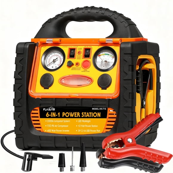 Arrancador FlyAuto 2200A con compresor de aire de 150 PSI y convertidor de 400 W