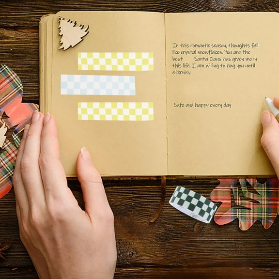 PAMINGONO 6 Rolls Grid Pattern Washi Tape Journaling Scrapbooking 117.90X0.59X0.00in