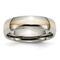 thumbnail image 1 of Titanium 14k Gold Inlay 6mm Ring Man Wedding Precious Metal   For Dad Mens  For Him, 1 of 10