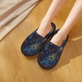 thumbnail image 4 of Slippers for Women, Peacock Feathers Womens Slippers Fuzzy Winter House Shoes, Soft Anti-Skid Slippers Indoor and Outdoor, 4 of 7