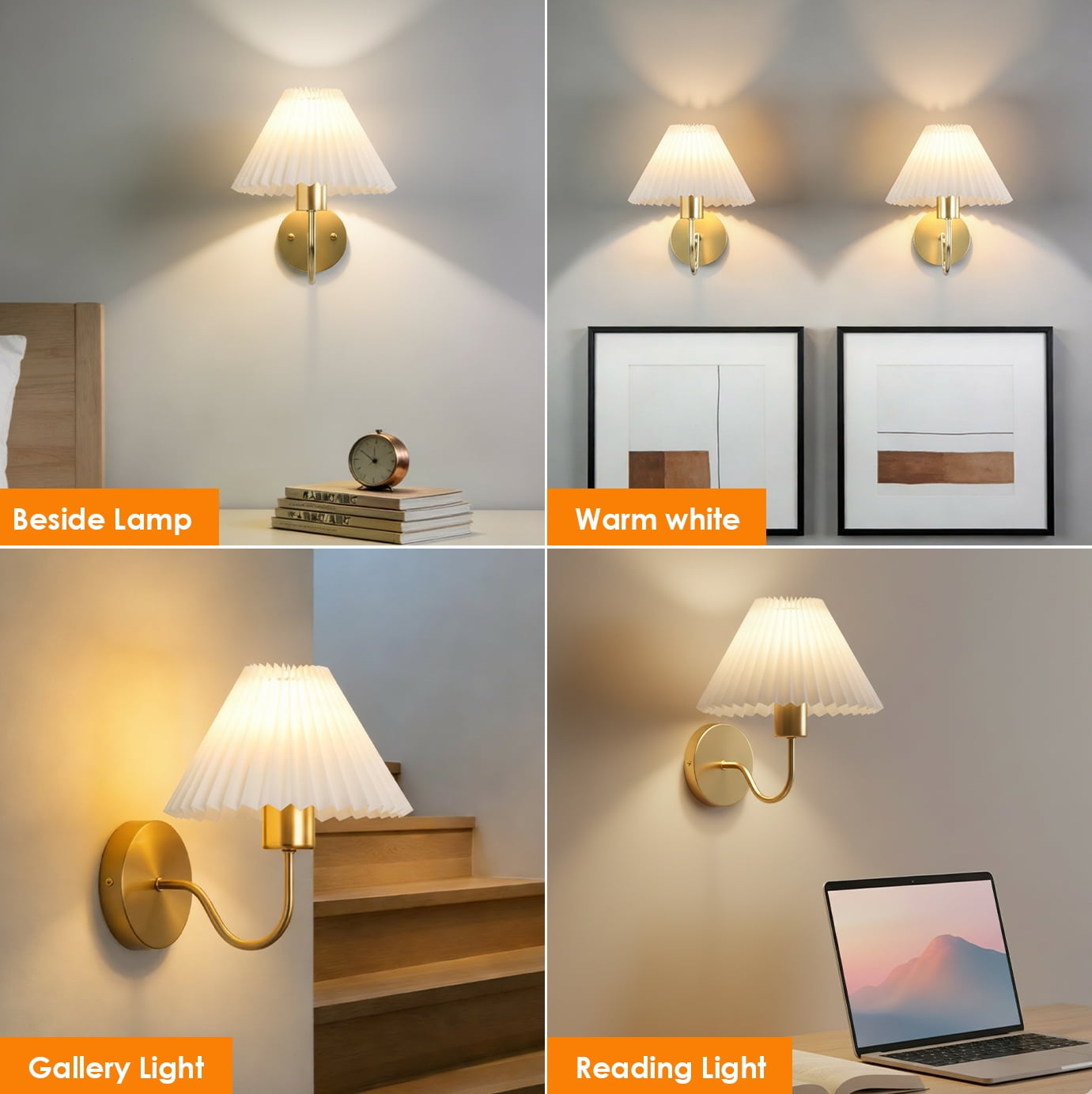 DAYBETTER Battery Operated Wall Sconces Set of 2, Cordless Rechargeable 3 Color Tems & RGB Warm Lamp, Dimmable Remote Night Light for Bedroom