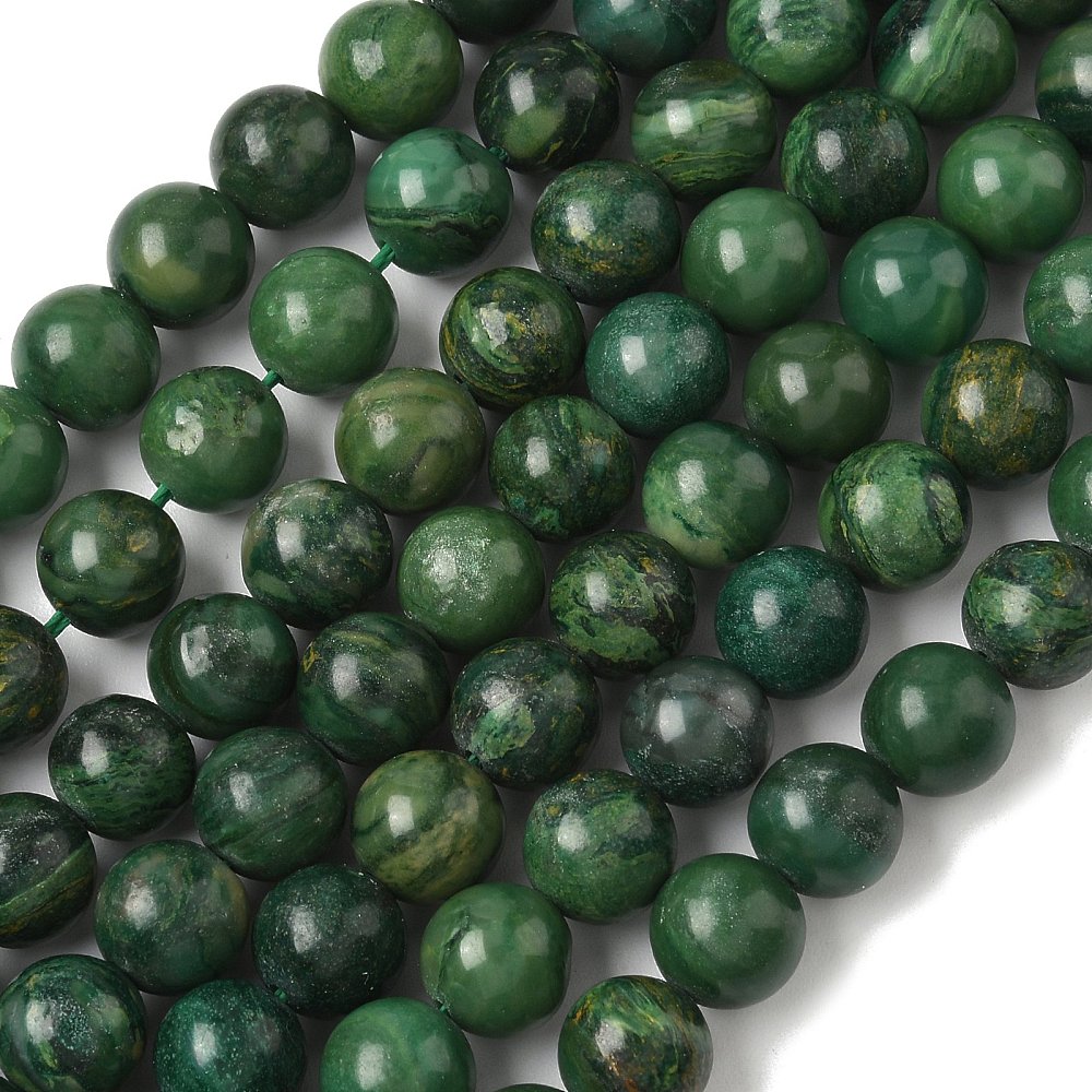 Natural African Jade Beads Strands Round Grade A Green 10mm Hole: 1mm about 37pcs/strand 15.3 inch