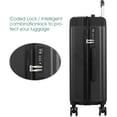 thumbnail image 3 of Luggage 3 Piece Sets with Spinner Wheels, ABS Hardside Durable Suitcase Carry On, TSA Lock (20/24/28 inch),Black, 3 of 8