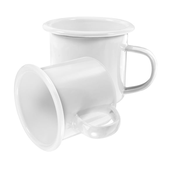 TEHAUX 2Ud Tazas De Esmalte Estilo Retro Para Café Y Té Con Asa Ergonómica Resistentes Para Hogar