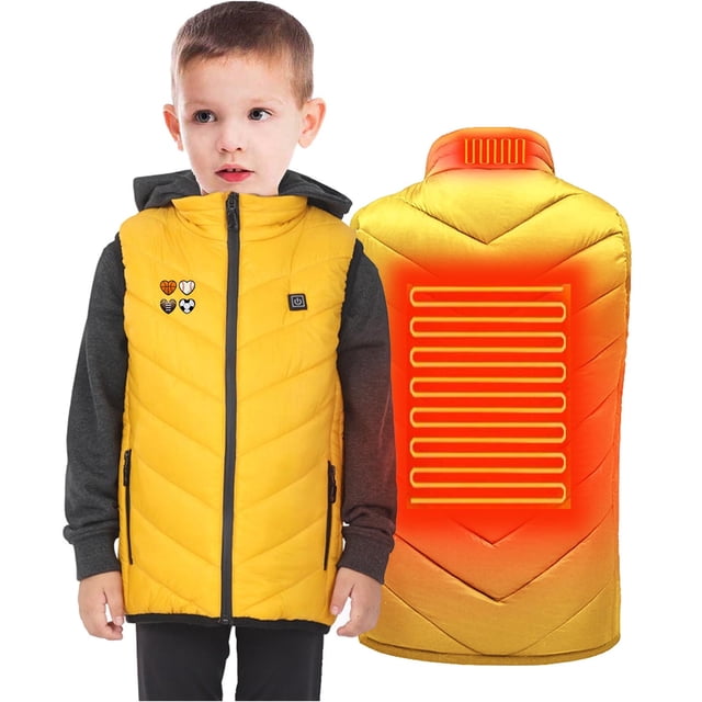 LOVZFMLL Jackets for Girls Kids USB Intelligent Constant Temperature Heated Plus Size Coat For Boys Girls Winter 2 Areas Heated Jacket Coat 12-13 Years
