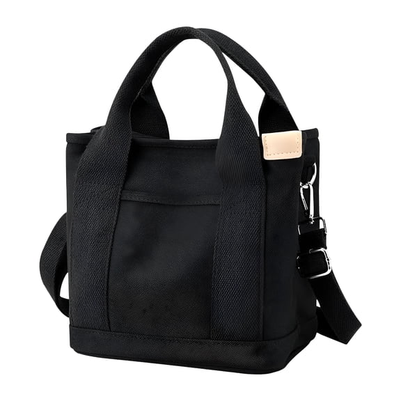DESIGNICE Canvas Tote Bag with Compartments Multi-pocket Tote Bag Large Capacity Shoulder Crossbody Storage Bag Handbag