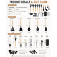 thumbnail image 2 of NULAS Kitchen Utensils Set, 37 pcs Non-Stick Silicone Cooking Kitchen Utensils Spatula Set with Holder,446℉ Heat Resistant,Wood Handle Kitchen Gadgets,Black, 2 of 7