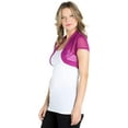 thumbnail image 3 of Fashion Secrets Women's Short Sleeves Sheer Chiffon Bolero Shrug Short Cardigan (Large, Magenta), 3 of 5