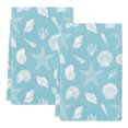 thumbnail image 2 of Blue Starfish Coastal Kitchen Towels Set of 2, Shell Conch Coral Nautical Summer Absorbent Dish Towels for Kitchen, Microfiber Hand Towel, Quick Drying Tea Towel for Cleaning Decorative Dishcloths, 2 of 7