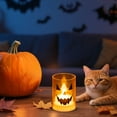 thumbnail image 5 of TaTaai 4Pcs Battery Operated LED Glass Candles with Flickering Flame, Jack O' Lantern, 5 of 6