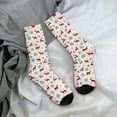 thumbnail image 5 of Hirioo Vintage Christmas Reindeer Pattern Adult Middle Tube Socks Breathable Sock Non-Pilling,Contrasting Color Design, 5 of 6