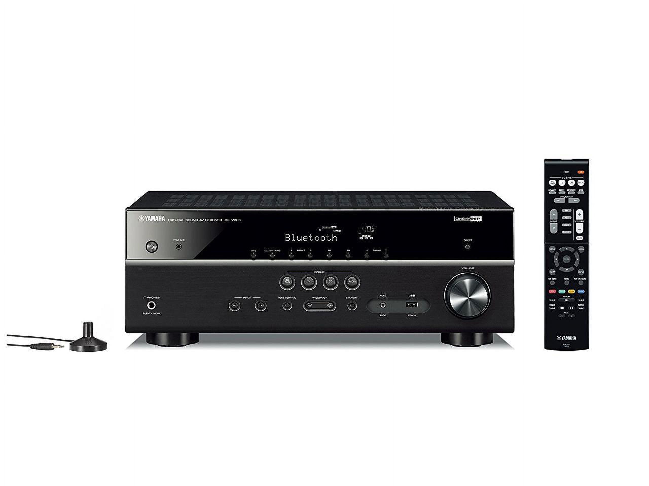 Yamaha 4K Bluetooth AV Receiver 5.1-Channel, RX-V385, Black