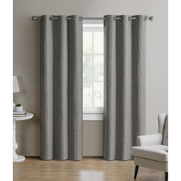 Mainstays Heather Woven Blackout Curtain Panel Pair