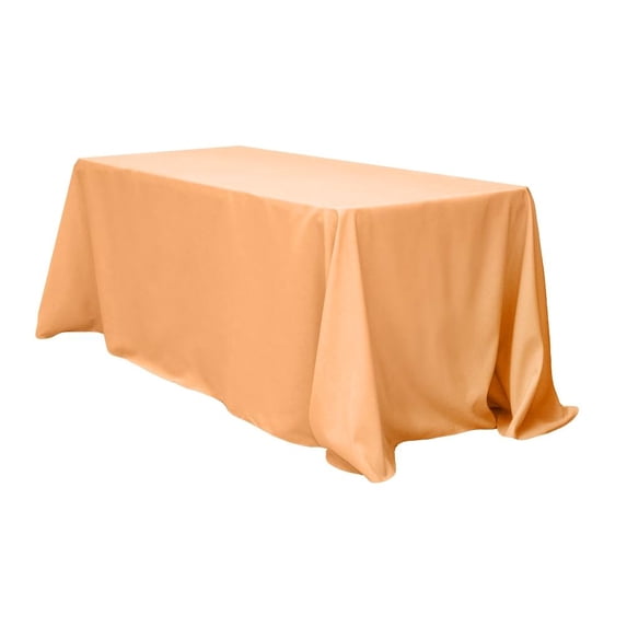 1 Pc, 90"X156" Rectangular Oblong Polyester Tablecloth - Peach For Weddings, Trade Shows, Showrooms, Events
