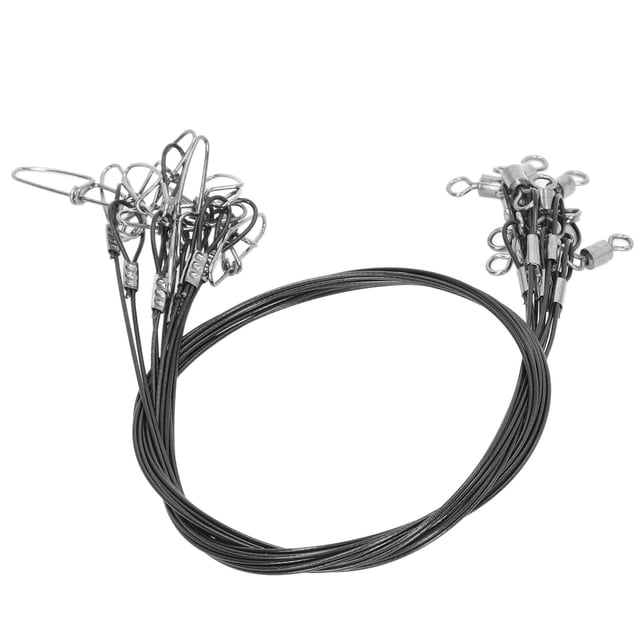 10Pcs Fishing Wire Rigs Leaders, 50cm Fishing Wire Rigs Leaders Anti Bite Fishing Line Leaders With Swivels Ine Leaders