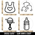 thumbnail image 2 of Baby Shower Rattle Bottle Bib Mobile Rubber Stamp Set for Scrapbooking Crafting Stamping - Small 3/4 Inch, 2 of 7