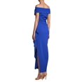 thumbnail image 3 of Womens Draped Off-The-Shoulder Gown, Blue, Size 10, 3 of 3