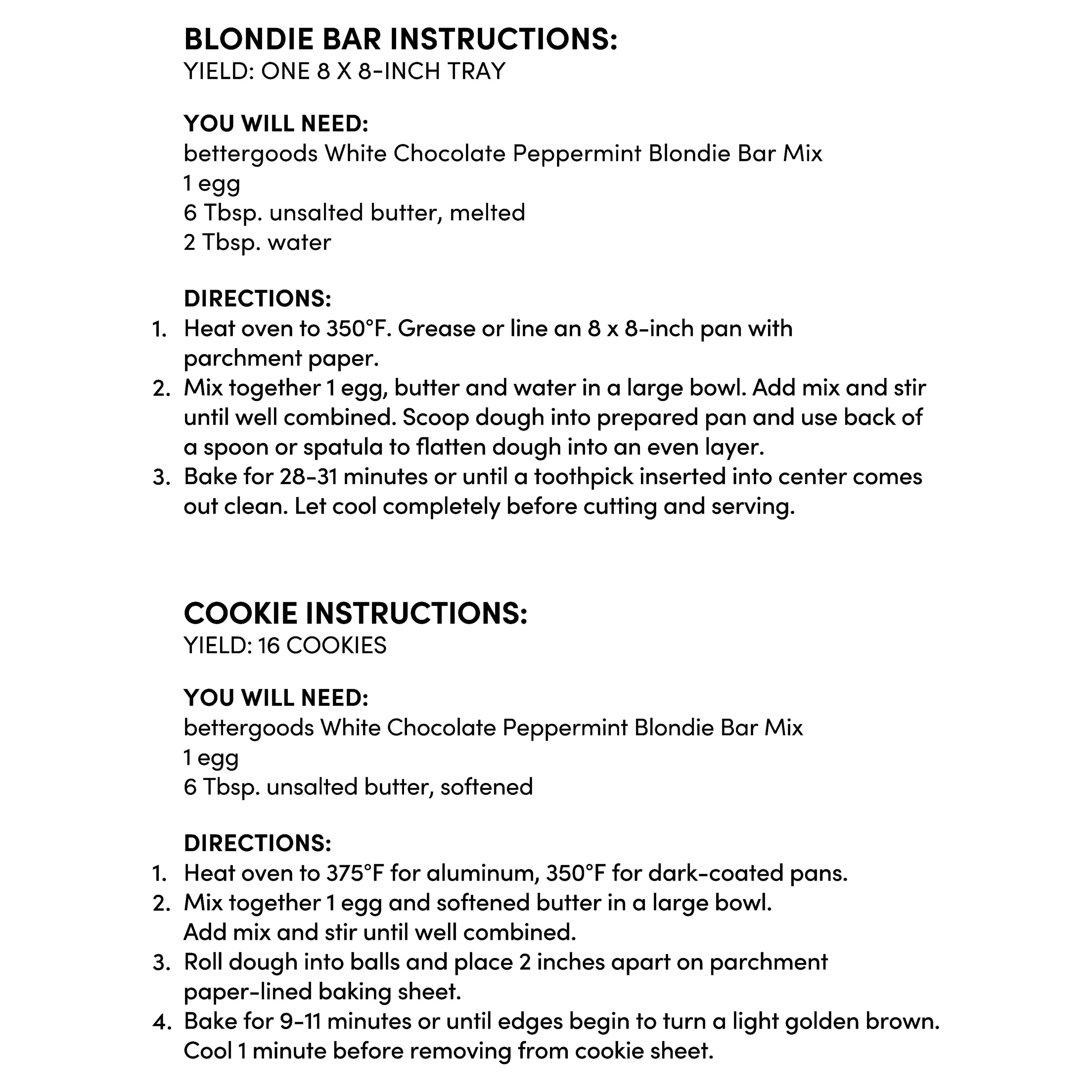 bettergoods White Chocolate Peppermint Blondie Bar Mix, 14 oz