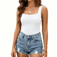 thumbnail image 6 of MVRLSH Womens Tank Tops Loose Fit Casual Wide Strap Shaper Shelf Built In Bra Sleeveless Layering Camisole Tops White Size XXXL, 6 of 7