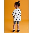 thumbnail image 3 of Emy Dola 2-Piece Toddler Girls Short Sleeve Outfits Kids Polka Dot Tops and Snug Fit Summer Shorts Set For 2-7 Years, 3 of 7