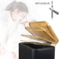 thumbnail image 6 of Small Trash Can with Bamboo Lid, 1.3gal Rectangular Garbage Can with Inner Wastebasket for Bathroom, Kitchen, Black, 6 of 6