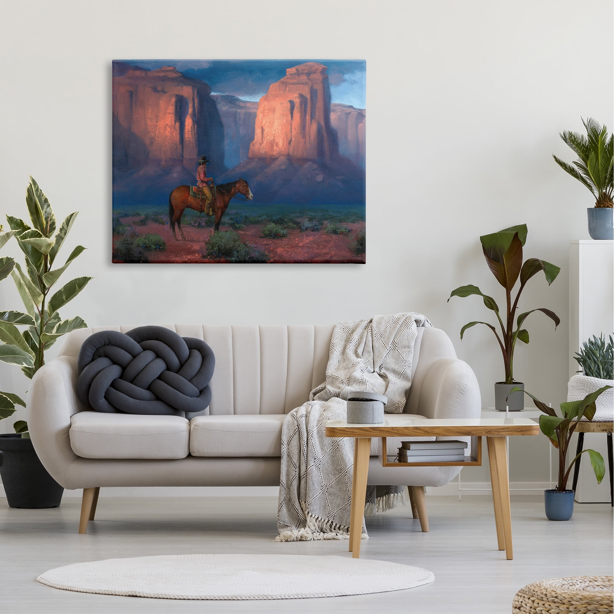 Stupell Industries Cowboy Riding Old Wild West Arid Grand Canyon ,48 x 36, Design by Jack Sorenson