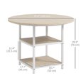 thumbnail image 3 of HOMCOM Table à Manger Industrielle de 39,4 Pouces avec Étagères de Rangement Chêne, 3 of 10