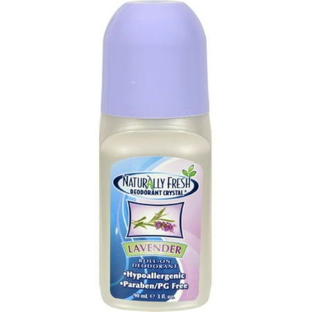 Naturally Fresh Deodorant Crystal Roll-On Lavender, 3 oz (Pack of 4)