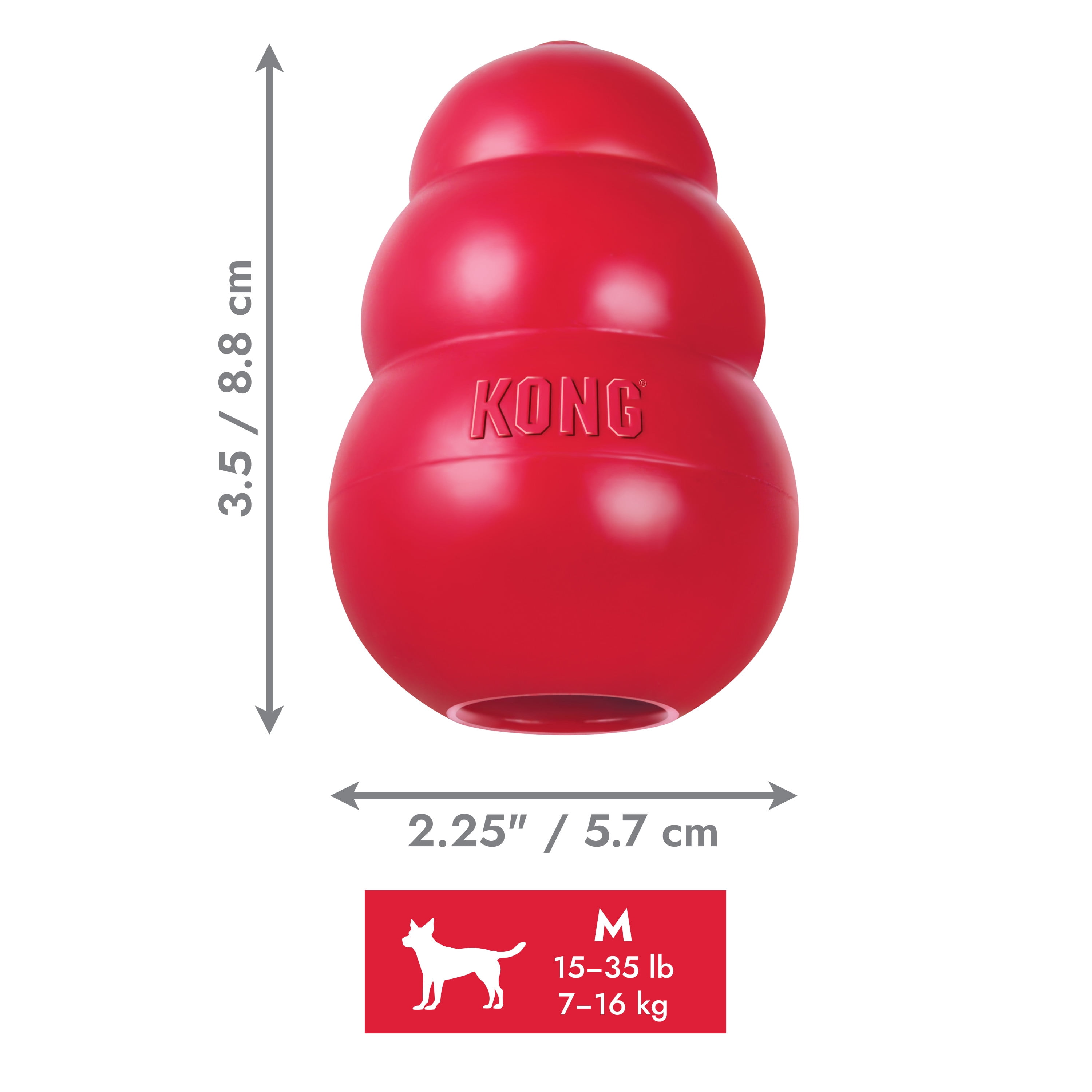 KONG® Classic Rubber Dog Toy for Average Chewers, Medium, for Dogs Between 15-35 lbs